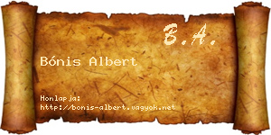 Bónis Albert névjegykártya