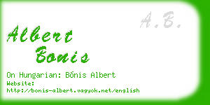albert bonis business card
