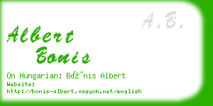 albert bonis business card